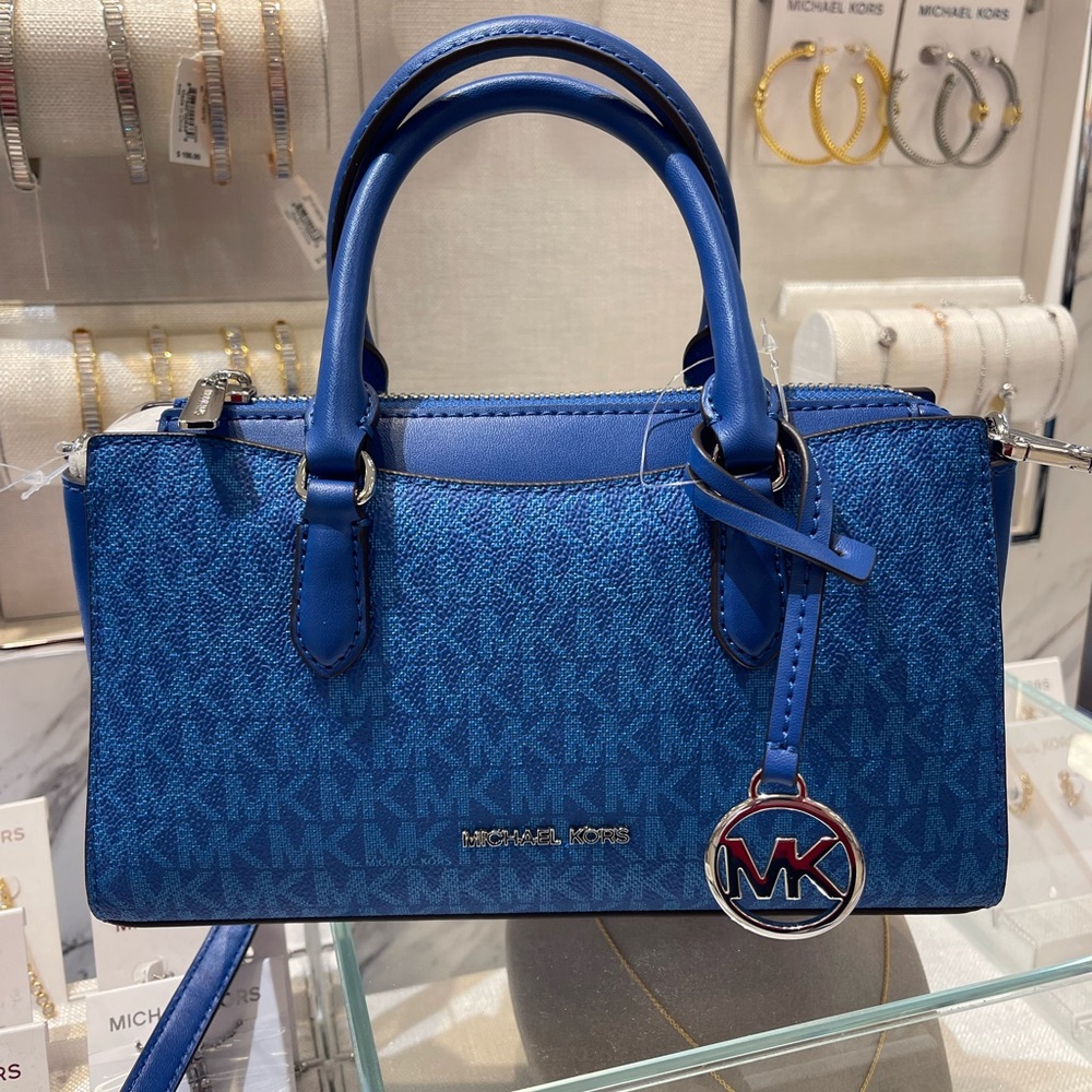 MICHAEL KORS Arden Small Top Zip Signature Logo Messenger Bag
Galaxy Blue 
NWT - Picture 15 of 16